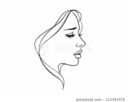 Profile Illustration of a Woman 122563470