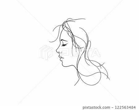 Minimalist Line Art of a Woman Profile Minimalist Line Art of a Woman Profile 122563484