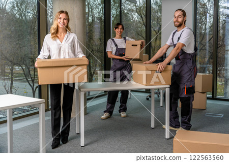 Group of people working in a delivery point Group of people working in a delivery point 122563560