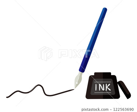 簡單的蘸水筆和墨水插圖 簡單的蘸水筆和墨水插圖 122563690