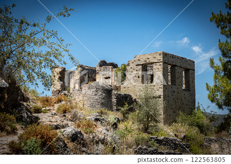 Near Fethiye. Karmylessos. Lebessos. Kayakoy. Greek abandoned town in Turkey Near Fethiye. Karmylessos. Lebessos. Kayakoy. Greek abandoned town in Turkey 122563805