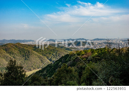 A stunning view of Himeji, Japan from Shosha hill mountain. 122563931
