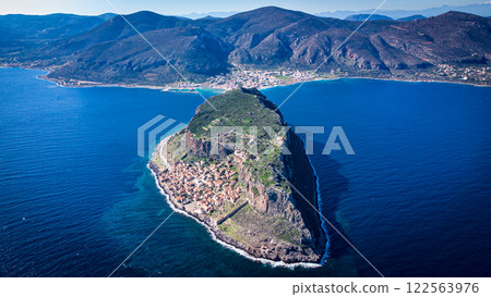 Stunning view of Monemvasia. Most beautiful town in the Mediterranean. Greece 122563976