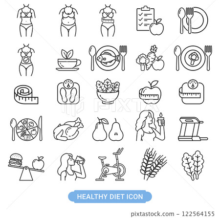 Healthy diet icons Healthy diet icons 122564155
