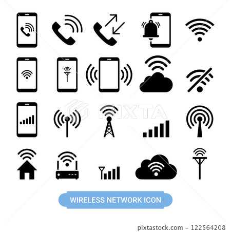Wifi wireless network symbol icon Wifi wireless network symbol icon 122564208