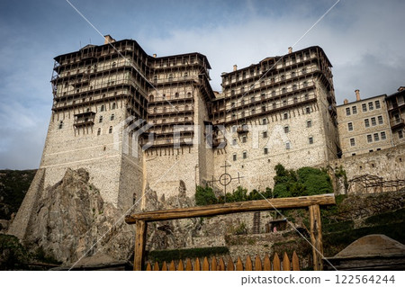 Simonospetra. Simonopetra monastery in Mount Athos Holy Mountain. Greece Simonospetra. Simonopetra monastery in Mount Athos Holy Mountain. Greece 122564244