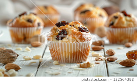 Baked with Love: The Perfect Vanilla Caramel Muffin 122564398