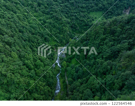 Aerial view of beautiful grassland mountain landscape 122564546