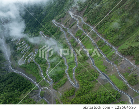 Aerial view of beautiful forest mountain landscape Aerial view of beautiful forest mountain landscape 122564550