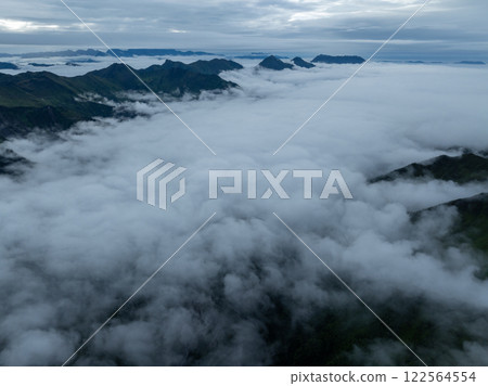 Aerial view of beautiful forest mountain landscape 122564554