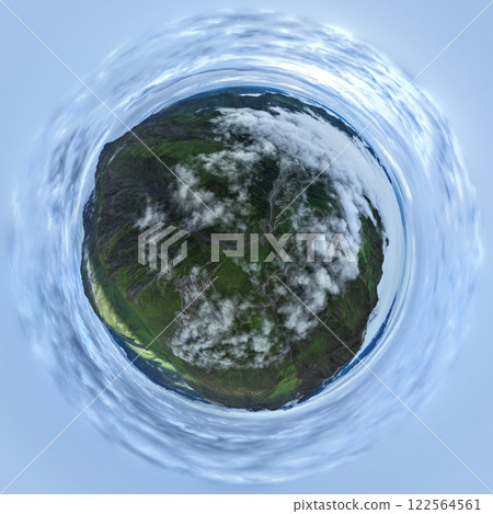 Aerial view of beautiful grassland mountain landscape 122564561