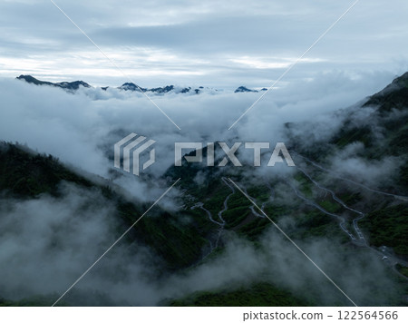 Aerial view of beautiful forest mountain landscape Aerial view of beautiful forest mountain landscape 122564566