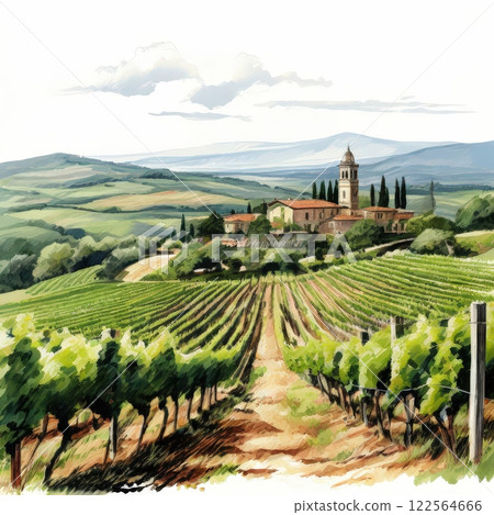 the AI Image Generator, Beautiful Italian Countryside Vineyard Scene the AI Image Generator, Beautiful Italian Countryside Vineyard Scene 122564666