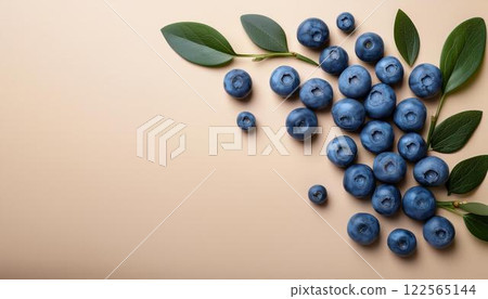 Spring color background and blueberries 122565144