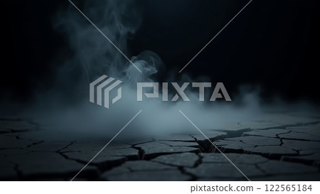 Mysterious Foggy Path with Moonlit Background 122565184