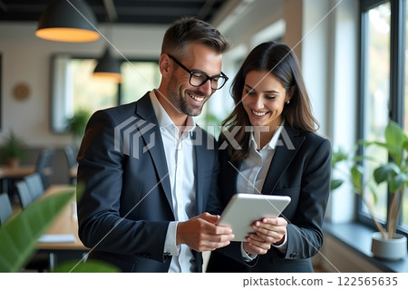 Professional Collaboration in Modern Office Setting Professional Collaboration in Modern Office Setting 122565635