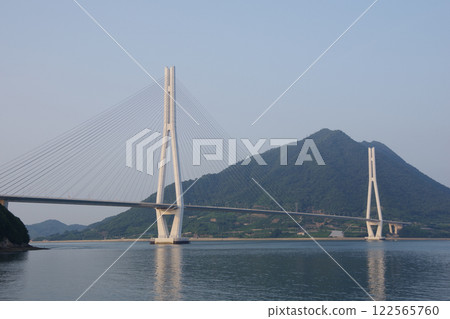 View of Tatara Bridge from Tatara Shimanami Park Roadside Station, Imabari City, Ehime Prefecture 122565760