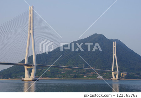 View of Tatara Bridge from Tatara Shimanami Park Roadside Station, Imabari City, Ehime Prefecture View of Tatara Bridge from Tatara Shimanami Park Roadside Station, Imabari City, Ehime Prefecture 122565762