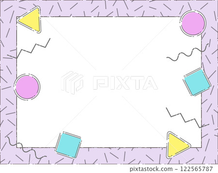 Dreamy new retro broken line Memphis pattern background frame 122565787