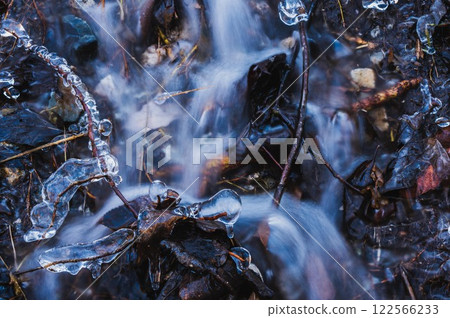 Meltwater and splash ice [Nagano Prefecture] 122566233