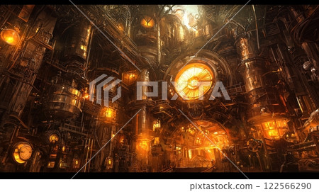 Inside a huge steampunk factory 122566290