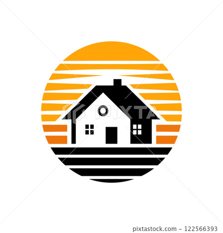 flat icon on white background house roof 122566393