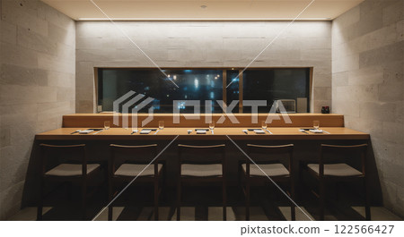 Restaurant counter view 122566427