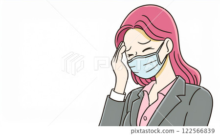 Illustration of a person wearing a mask Illustration of a person wearing a mask 122566839