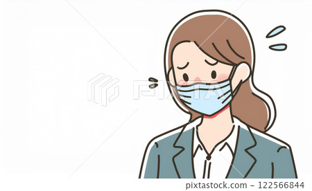 Illustration of a person wearing a mask Illustration of a person wearing a mask 122566844