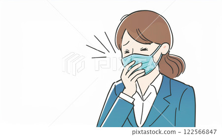 Illustration of a person wearing a mask Illustration of a person wearing a mask 122566847