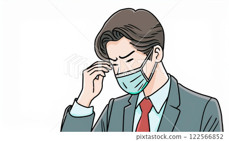 Illustration of a person wearing a mask Illustration of a person wearing a mask 122566852
