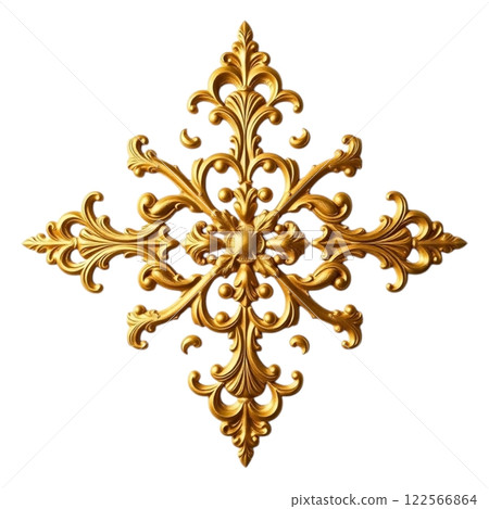 Stunning Gold Baroque Ornament: Exquisite Vintage Design for Luxurious Decoration Stunning Gold Baroque Ornament: Exquisite Vintage Design for Luxurious Decoration 122566864