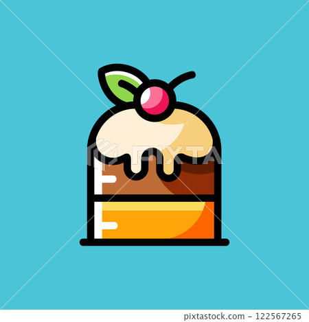 paper sticker on stylish background cake 122567265
