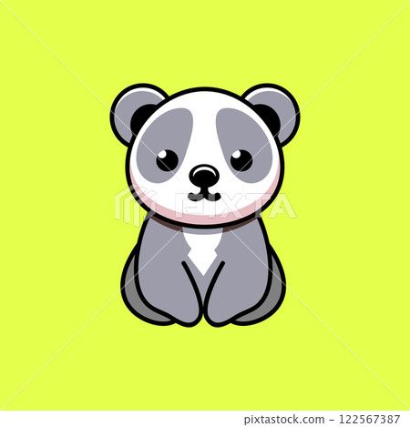 flat with shadow icon and mobile application panda bear flat with shadow icon and mobile application panda bear 122567387