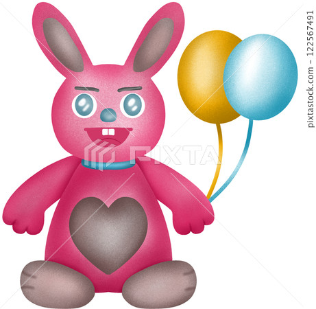 cute pink bunny rabbit 122567491