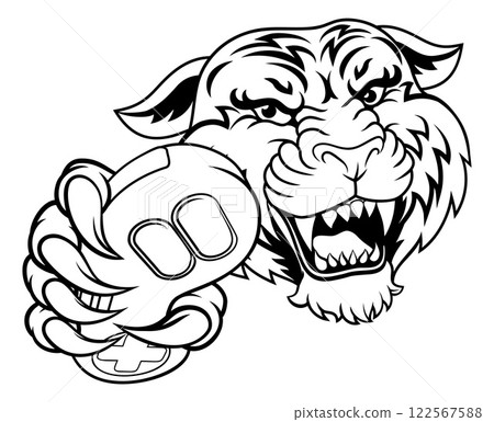 Tiger Gamer Video Game Animal Sports Team Mascot 122567588