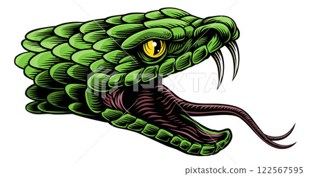 Snake Head Woodcut Vintage Etched Woodcut Style Snake Head Woodcut Vintage Etched Woodcut Style 122567595