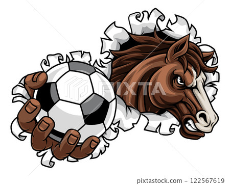 Horse Mustang Soccer Football Sports Team Mascot 122567619
