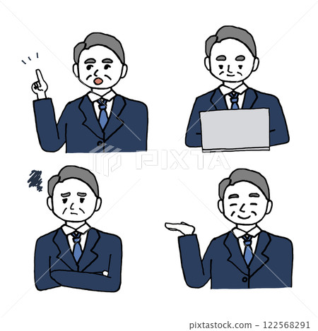Illustration set of senior businessman in a suit 122568291