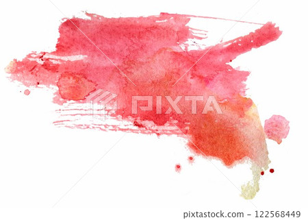 A vibrant splash of red and orange watercolor splatters bring life to a blank canvas, evoking passion and creativity in an artistic expression A vibrant splash of red and orange watercolor splatters bring life to a blank canvas, evoking passion and creativity in an artistic expression 122568449