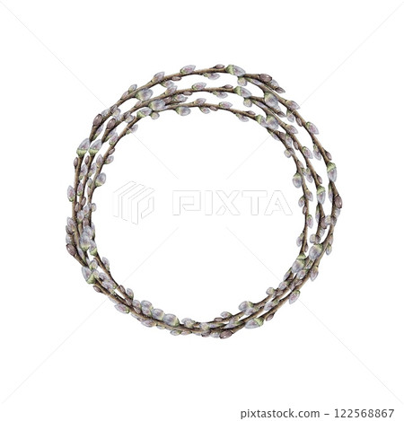 Watercolor Willow Branch Wreath Watercolor Willow Branch Wreath 122568867