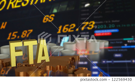 The FTA or Free Trade Area for Business concept 3d Rendering. The FTA or Free Trade Area for Business concept 3d Rendering. 122569430