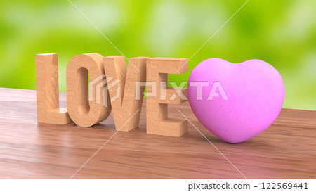 The Love and heart for valentines or romantic concept 3d rendering. 122569441