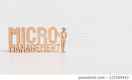 The Man and text for micro management 3d rendering. The Man and text for micro management 3d rendering. 122569442