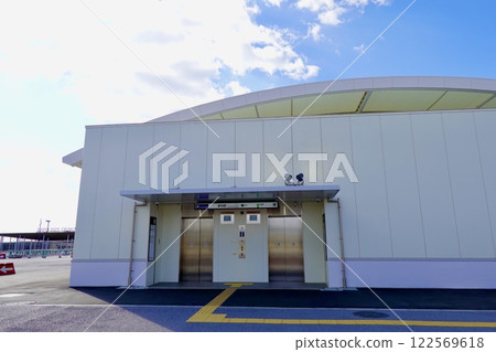 Yumeshima Station, elevator ground entrance, nearest station to EXPO2025 Osaka Kansai Expo, Yumeshima, Konohana Ward, Osaka City 122569618