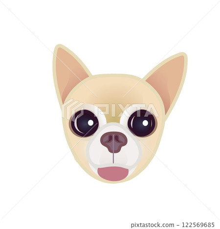 米色光滑的吉娃娃臉圖解 122569685