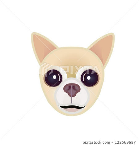 米色光滑的吉娃娃臉圖解 122569687