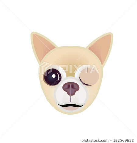 米色光滑的吉娃娃臉圖解 122569688