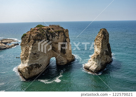 Pigeon Rocks in Lebanon, Beirut. 122570021