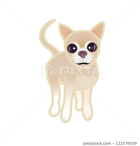 米色光滑的吉娃娃插圖 122570039